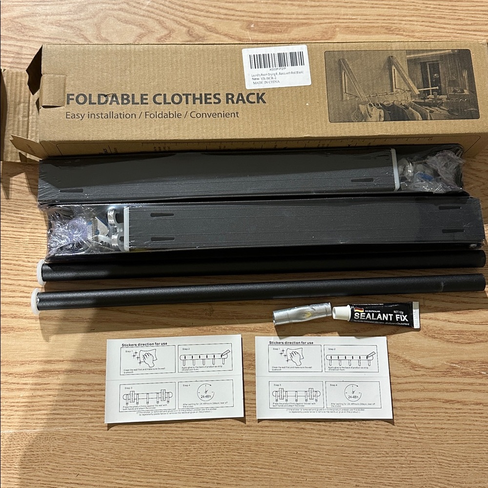 Retractable Clothes Rack with Black Frame - Picture 7 of 13